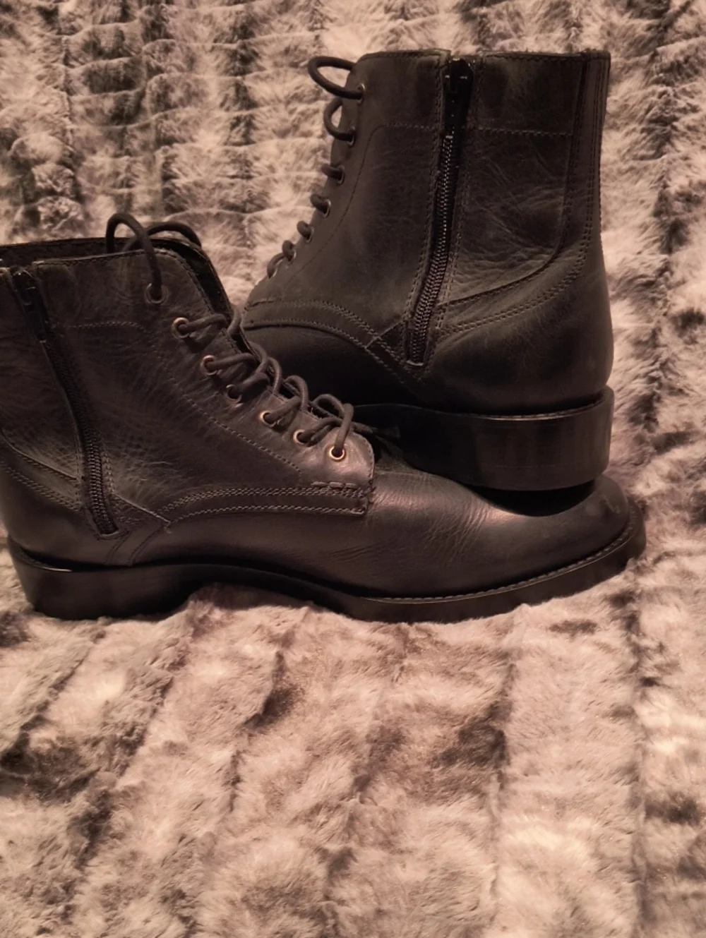 Mark Nason Men's Black Lace-Up Leather Boots